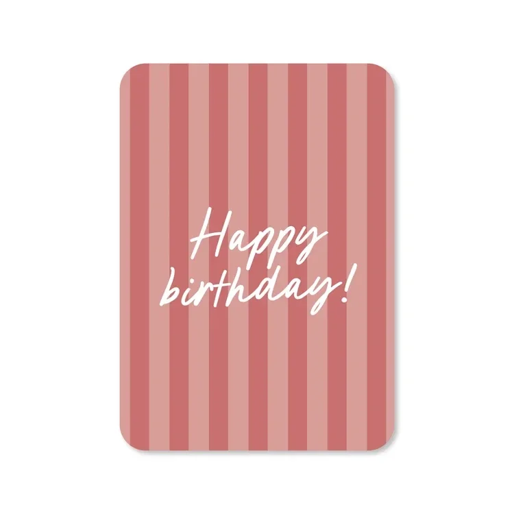 Kaart Happy birthday streep
