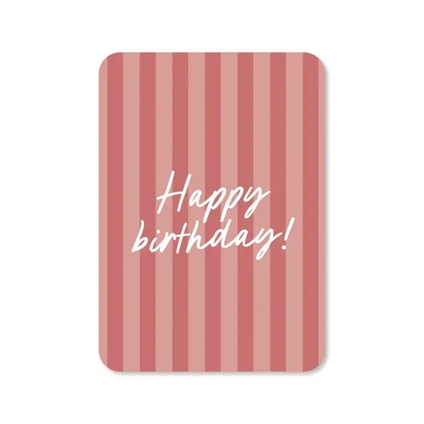 Kaart Happy birthday streep