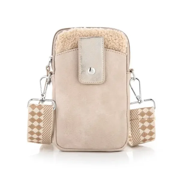 Telefoontasje teddy beige