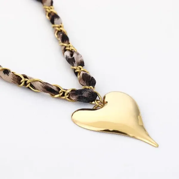 LEOPARD – Stainless Steel Damesketting – 40+5 cm – Panterprint – Tijgerprint – Trendy Cadeau – Fashion Gift – Sieraad voor Vrouwen