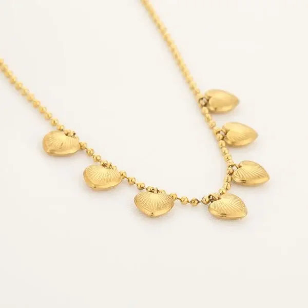 Stainless Steel Damesketting – 40+5 cm Verstelbaar – Dunne Ketting met Kleine Hartjes – Trendy Sieraad – Gift / Cadeau voor Vrouwen