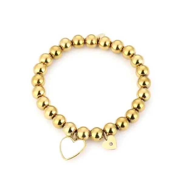 kralenarmband met hartje – stainless steel dames armband