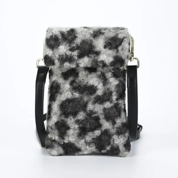 Faux Fur tasje LEO grijs