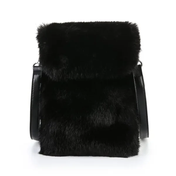 Fluffy telefoontas zwart