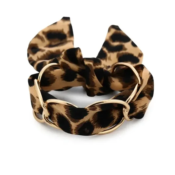 Bangle schakel panterprint stainless steel