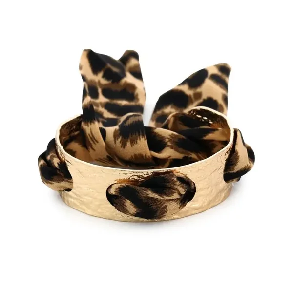 Bangle schakel panterprint stainless steel grof
