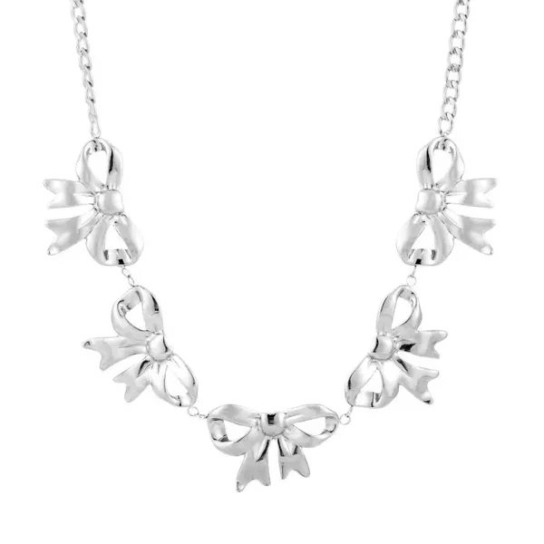 Strikjes ketting stainless steel zilver