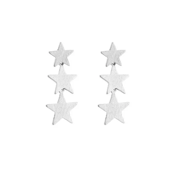 Sterretjes oorbellen stainless steel zilver