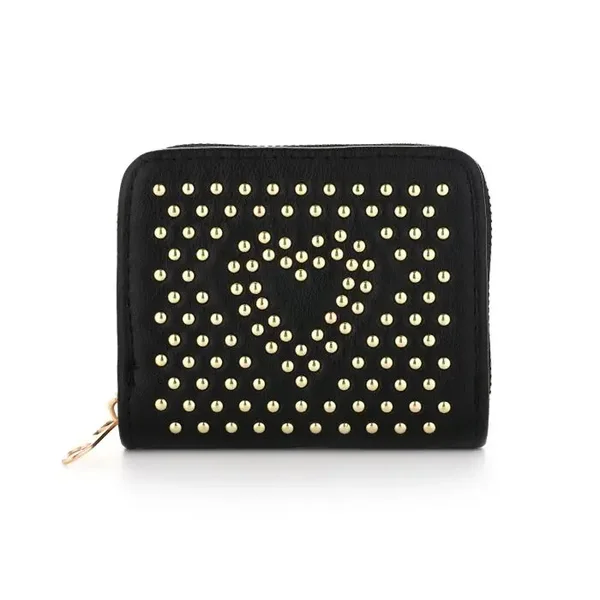Portemonnee zwart hart studs