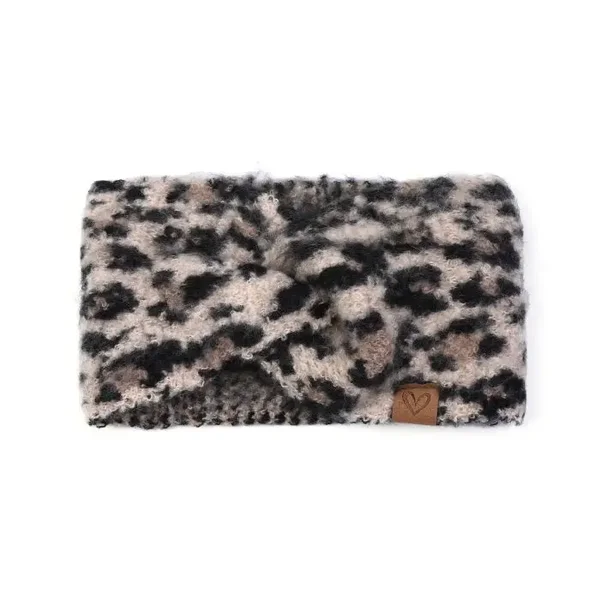 Haarband luipaard beige