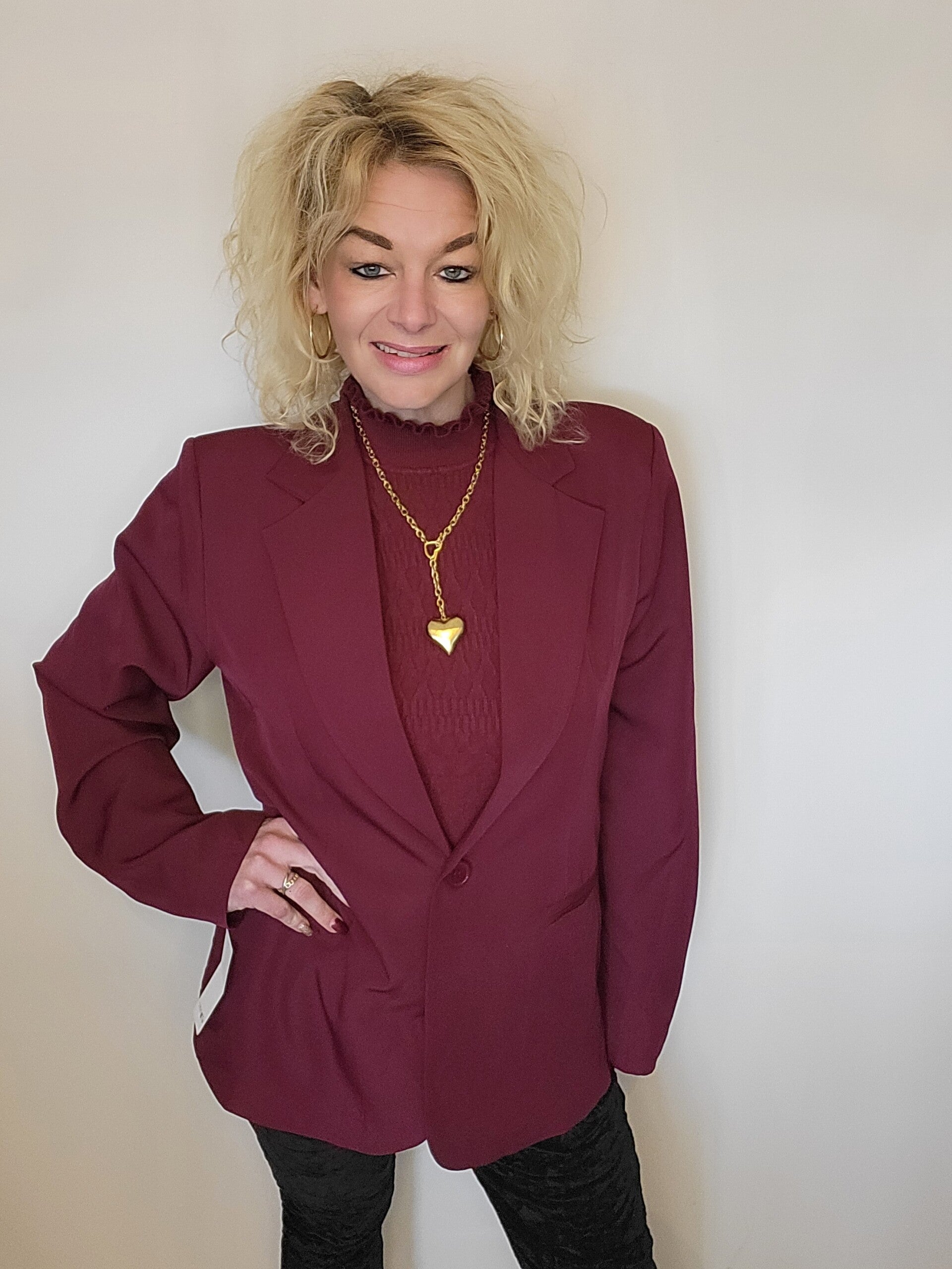 Blazer 1 knoop bordeaux