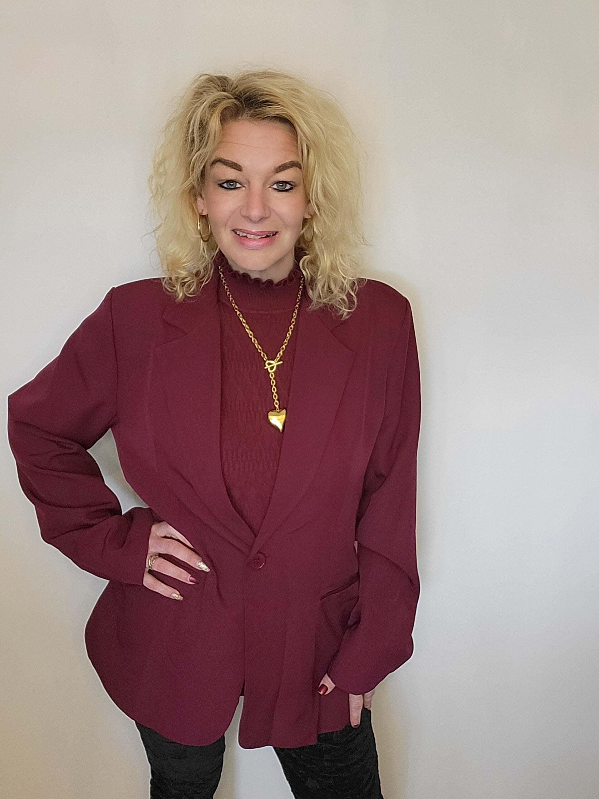 Blazer bordeaux maat 44/46