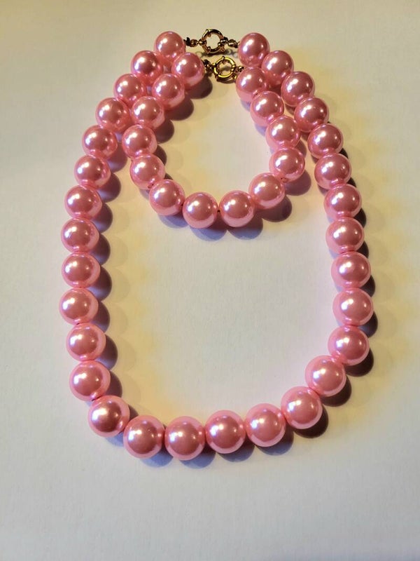 Set armband en ketting stainless steel roze