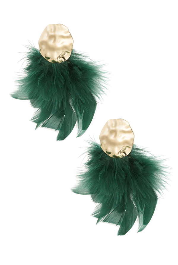 Oorbellen veer groen