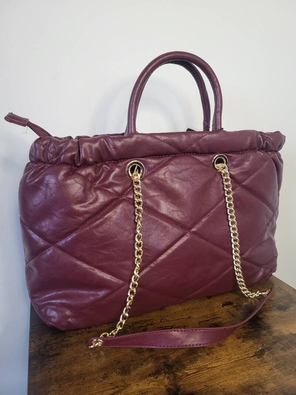 Bordeaux pu leren schoudertas