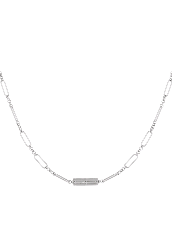 Ketting schakel met bedel zilver