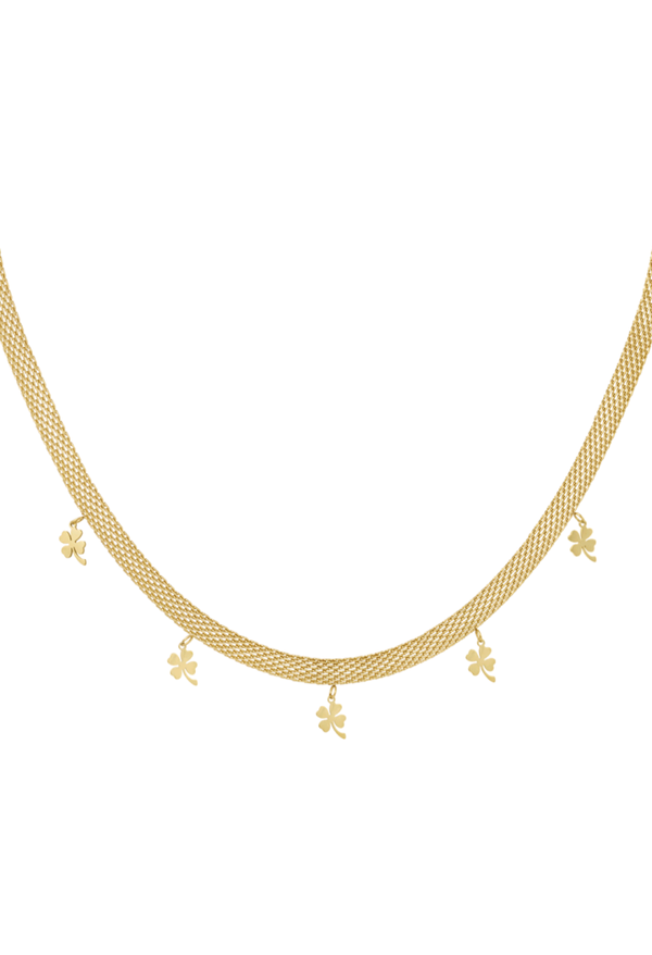 Ketting met klavertjes goud