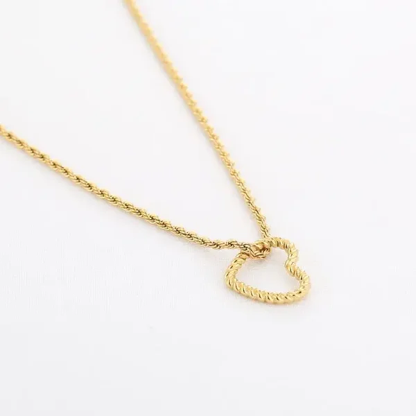Ketting hart stainless steel goud