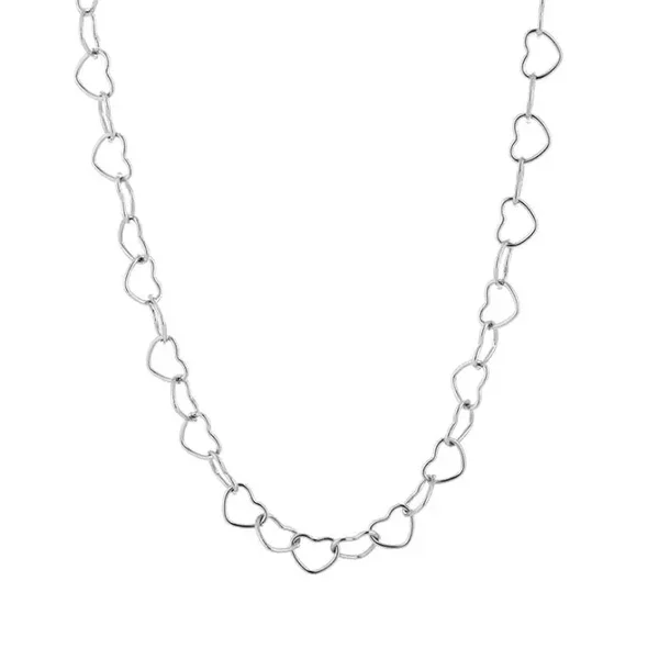 Ketting kleine hartjes zilver