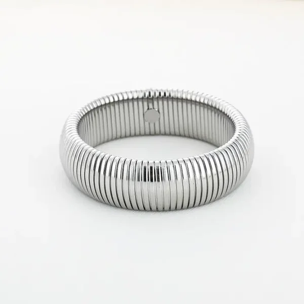 Dikke stainless steel armband zilver