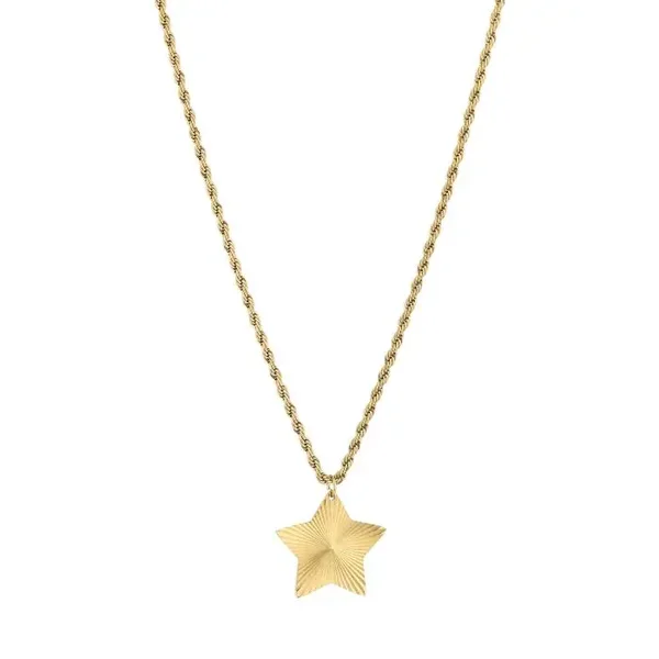 Ster ketting 55cm goud stainless steel