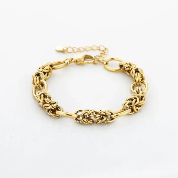Luxe schakelarmband rvs goud