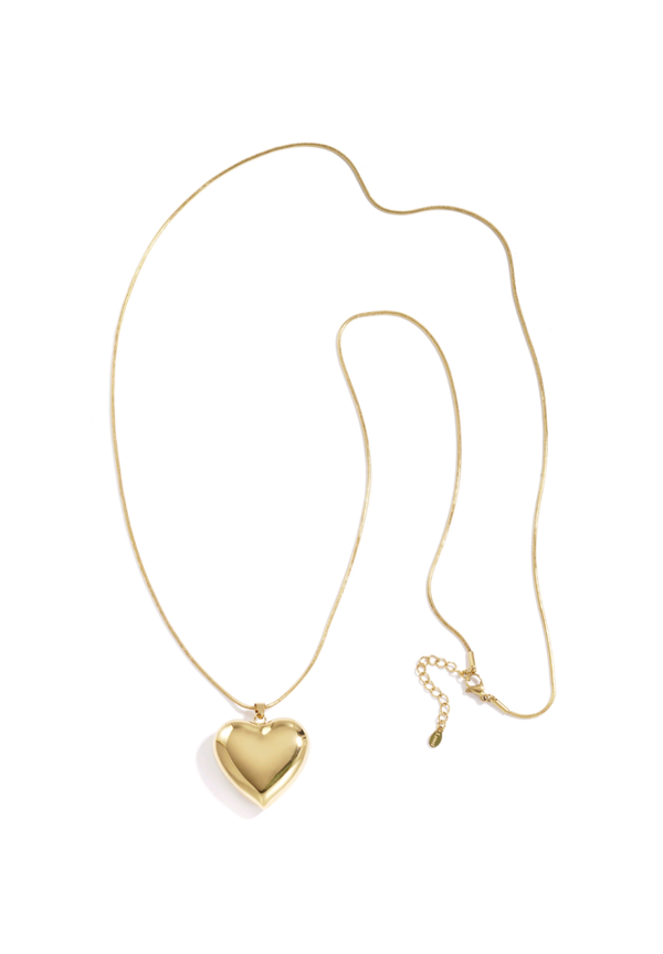 Hart ketting goud 85cm
