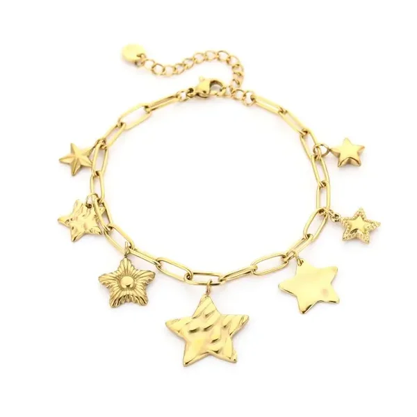 Sterren armband goud stainless steel