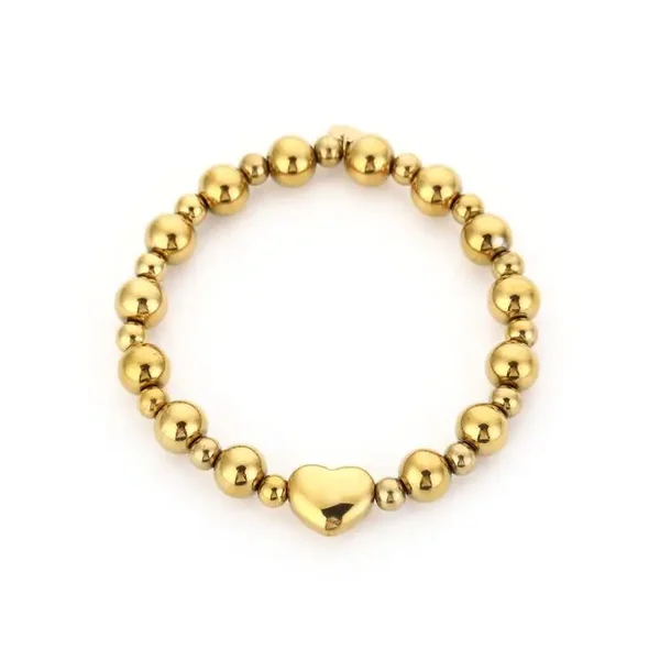 Kralen armband met hartje stainless steel gpud