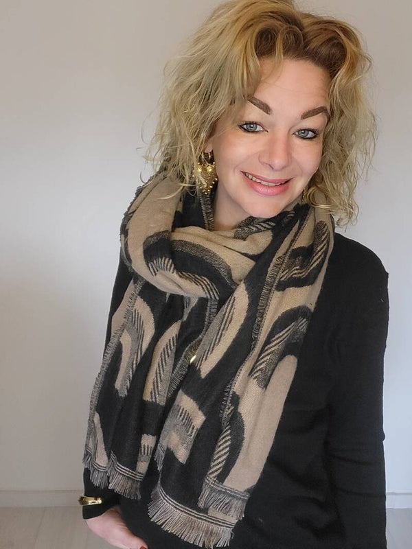 Sjaal boog bruin zwart