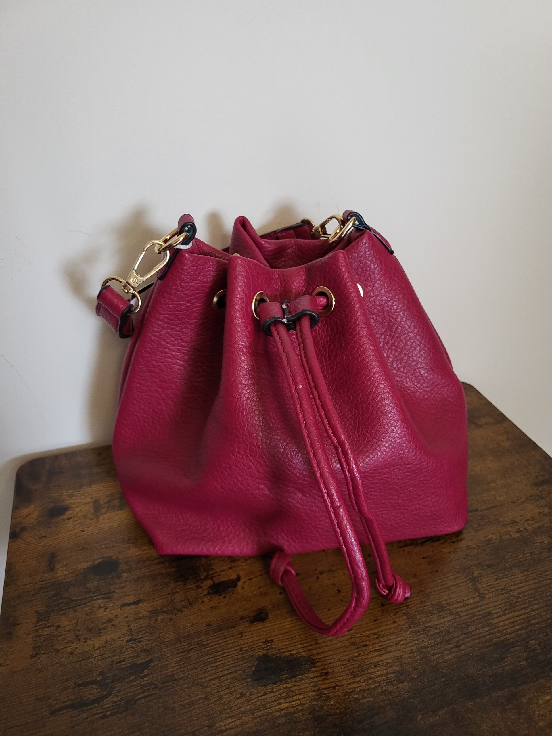 Buidel tas roze met strap