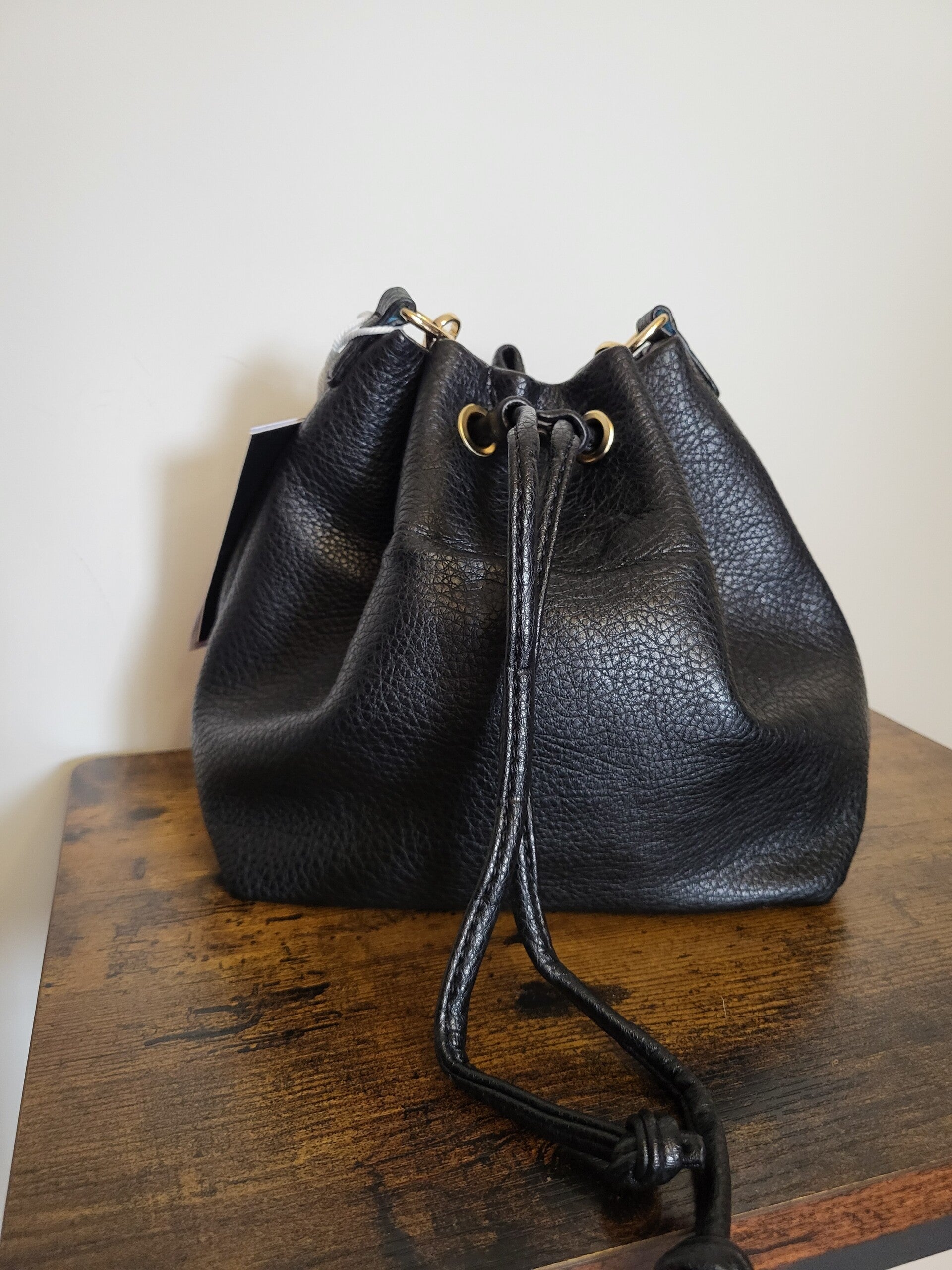 Buidel tas zwart met strap