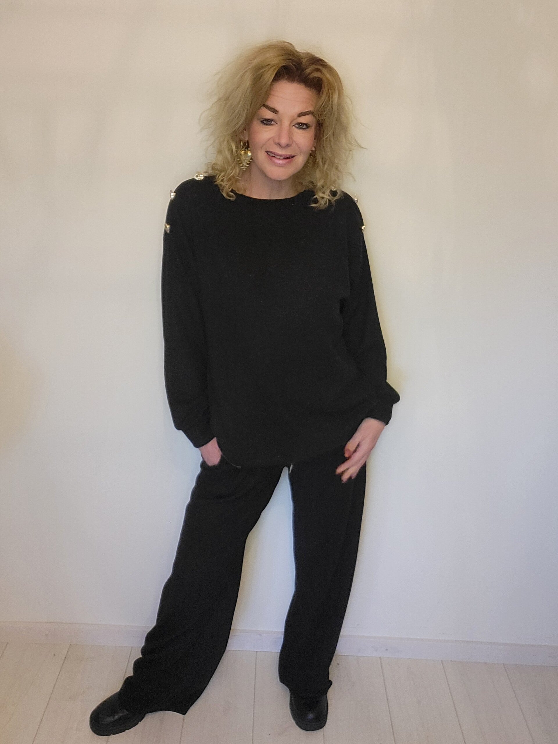 Comfy set subtiele glitter zwart