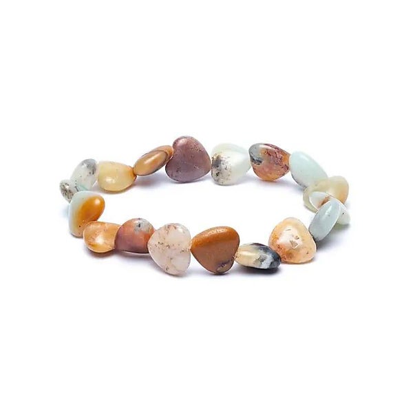 Armband amazoniet elastisch hartvormig