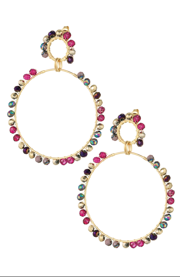 Kralen oorbellen goud gekleurd