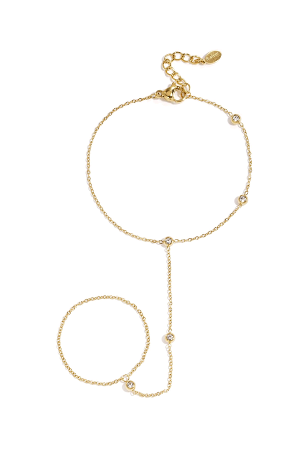 Handchain goud strass