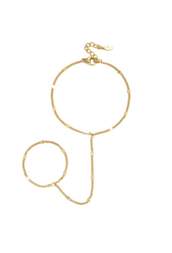 Handchain patroon goud