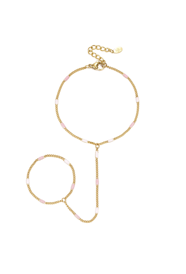 Handchain patroon met roze goud