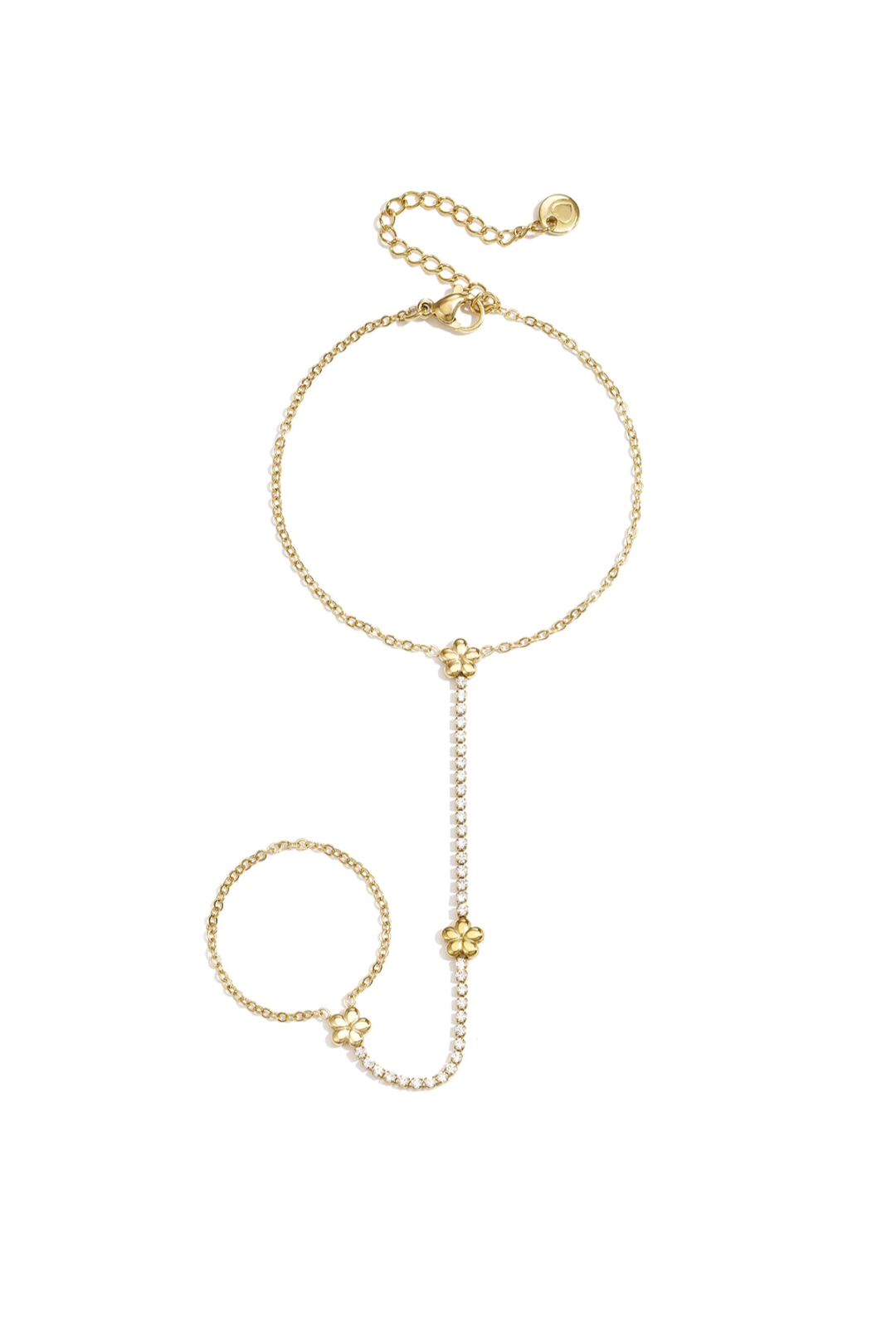 Handchain flower goud
