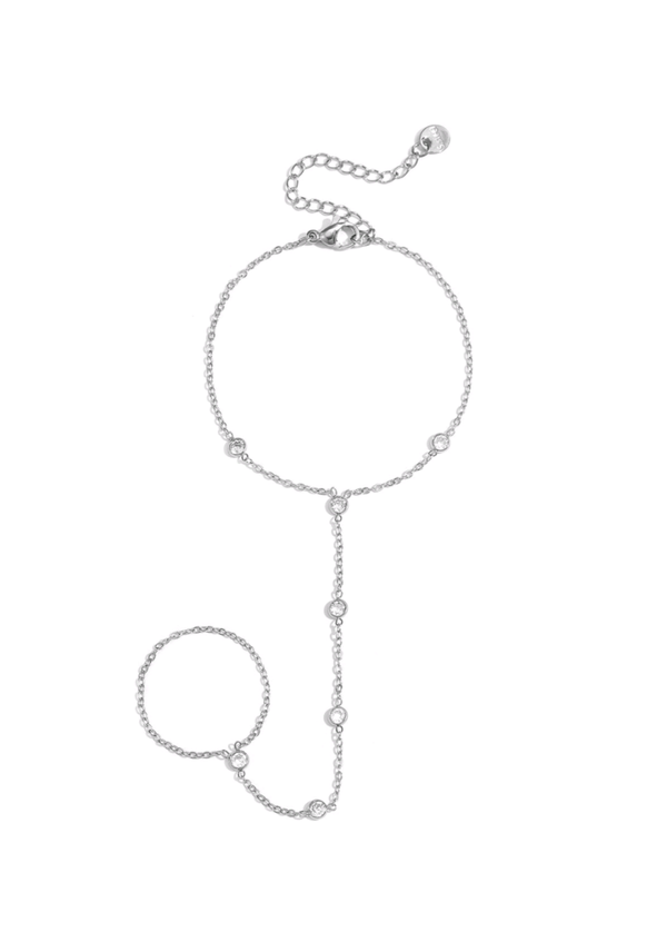 Handchain steentjes zilver