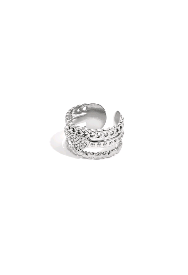 Ring statement hart zilver