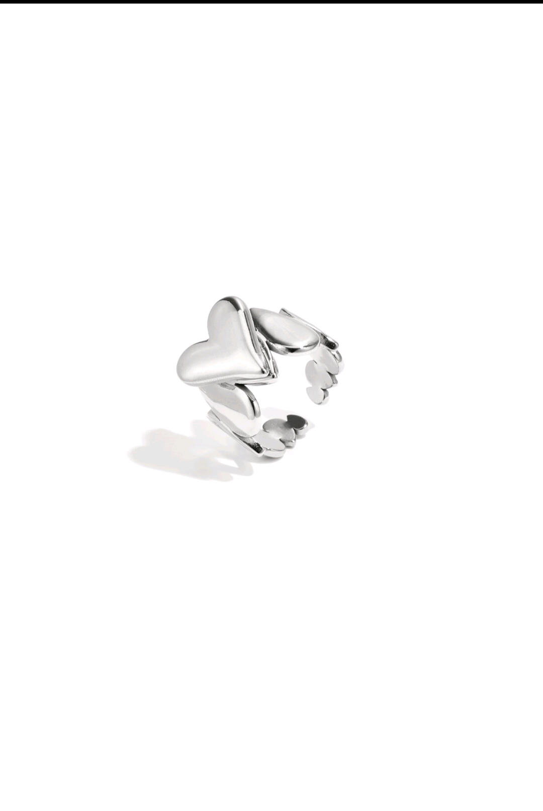 Ring hart druppels zilver