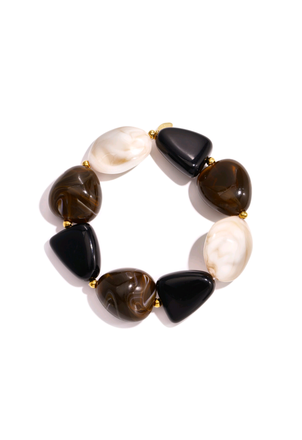 Armband grove kralen bruin