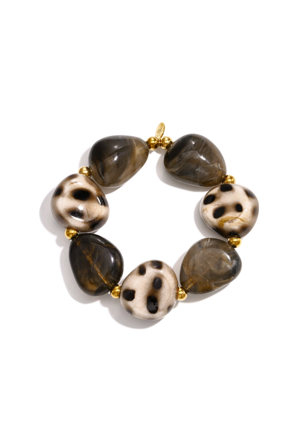 Armband elastisch grove kralen