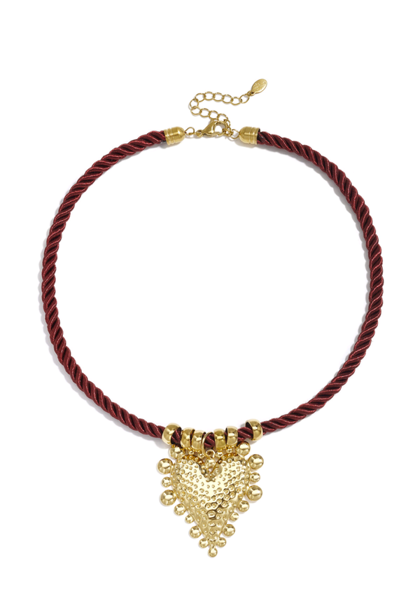 Ketting hart bordeaux