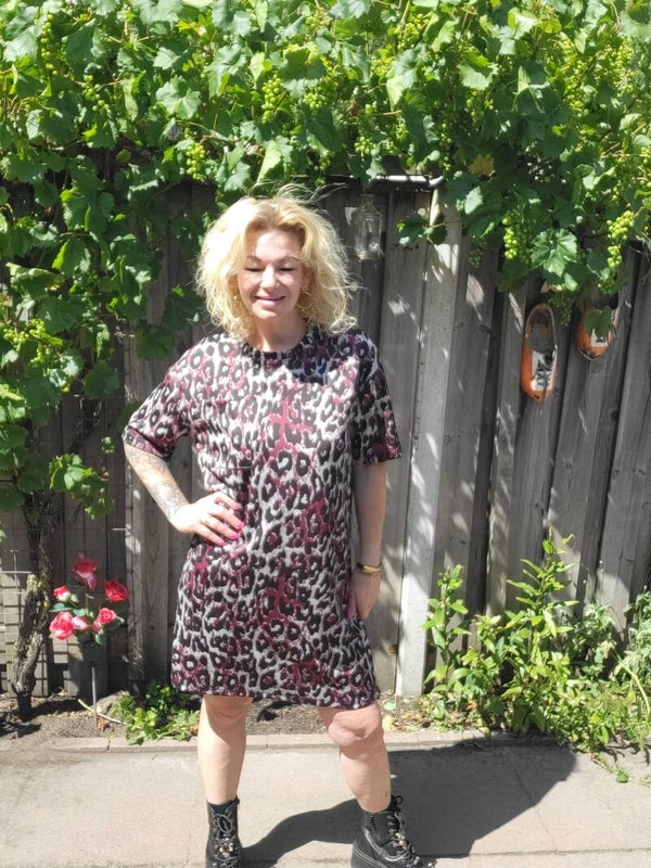 Panteprint Jurk One Size (tot maat 42) bordeaux