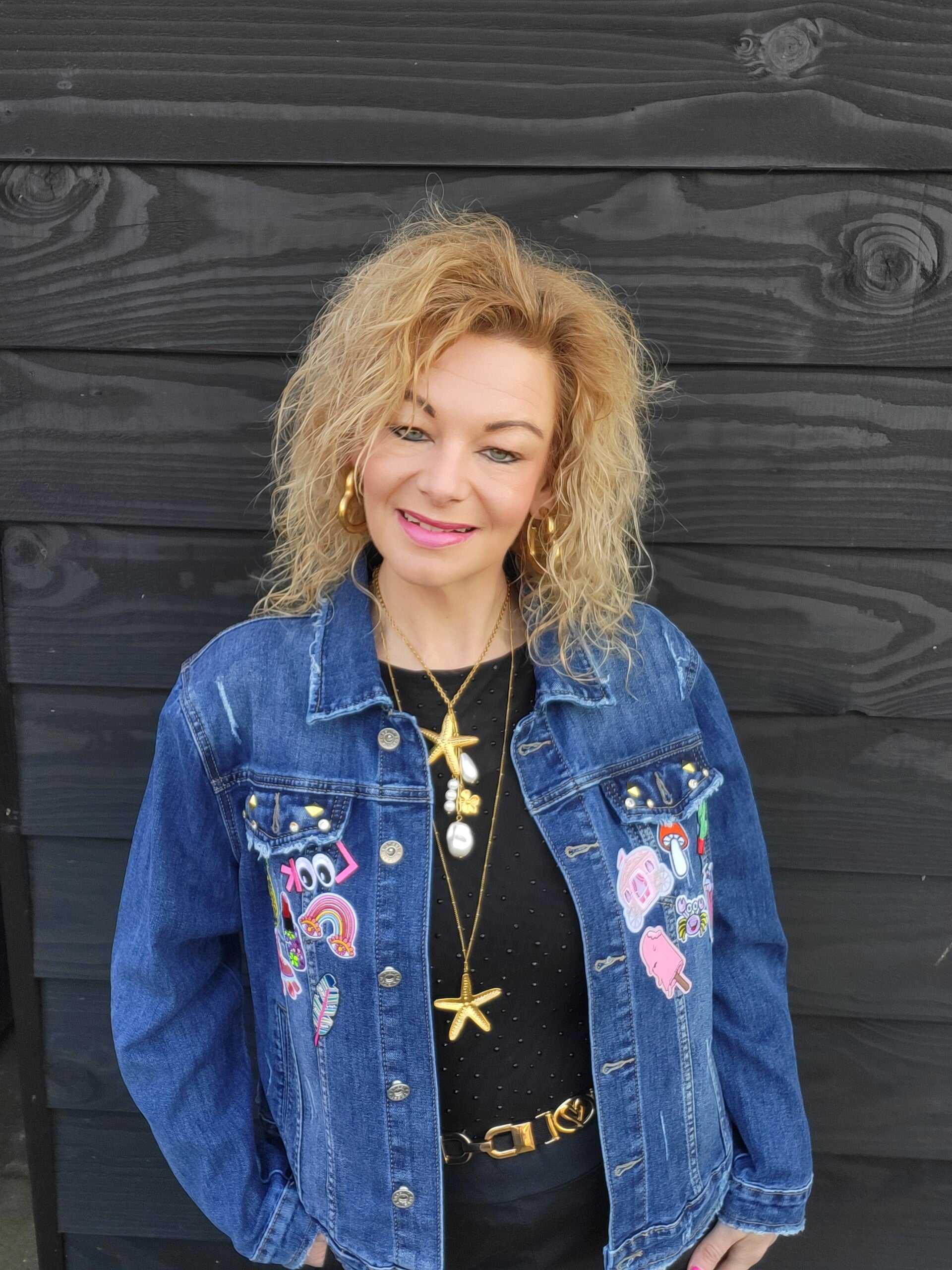 Spijker jas patch paris maat 44