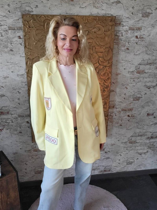 Blazer butter yellow patches