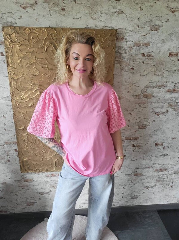 Shirt pof mouw roze