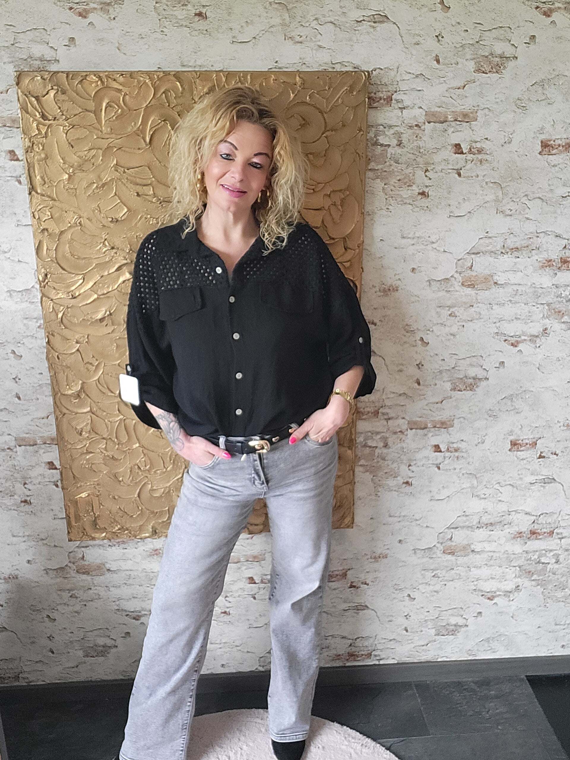 Goodies wide leg jeans grey